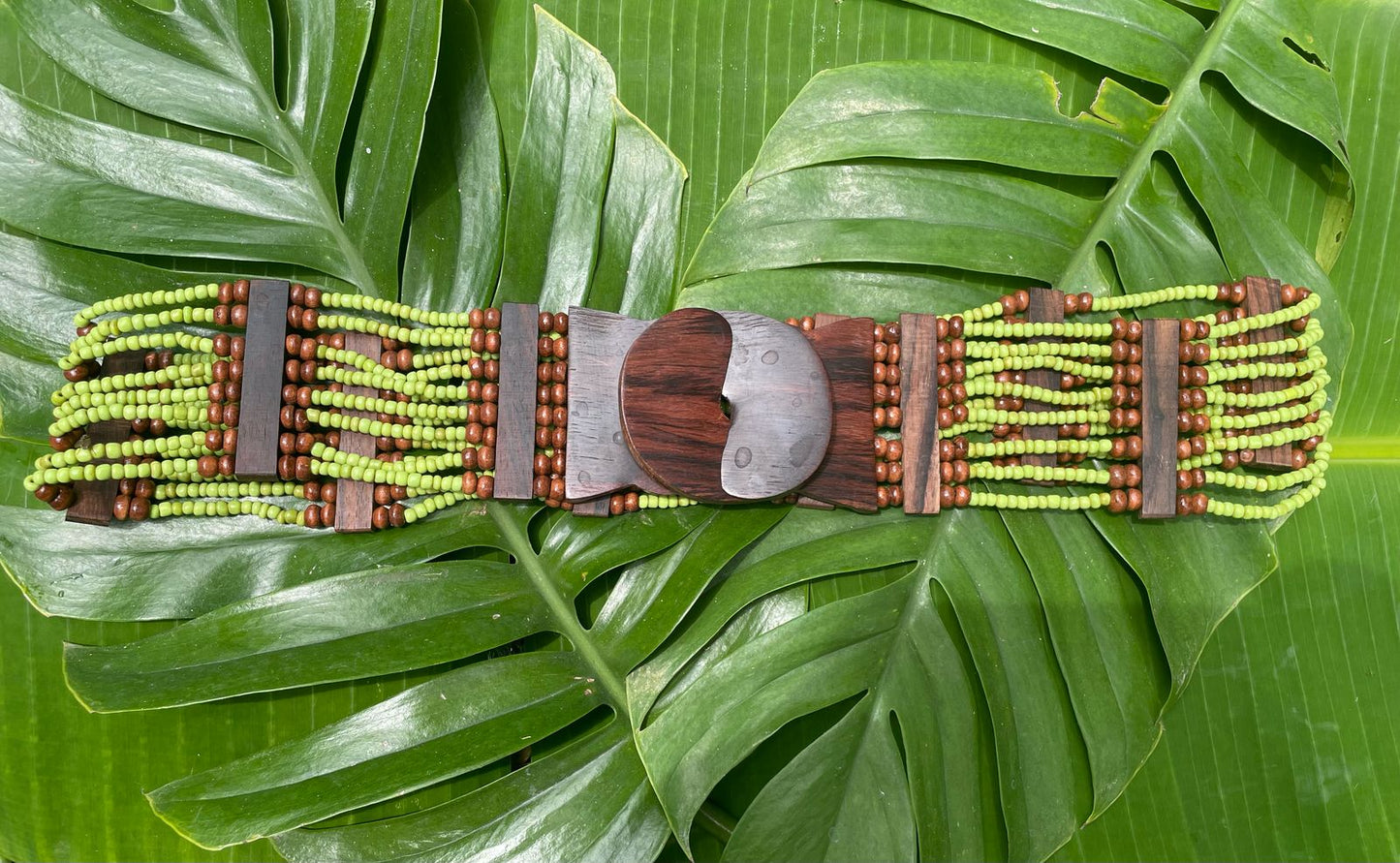 Ceinture Multi couleur en Perles et Bois – Élégance Artisanale - Fait main