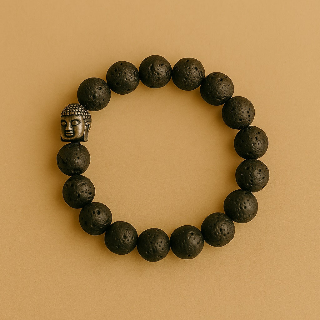 Bracelet Perle de Lave authentique pour Homme – Fait main