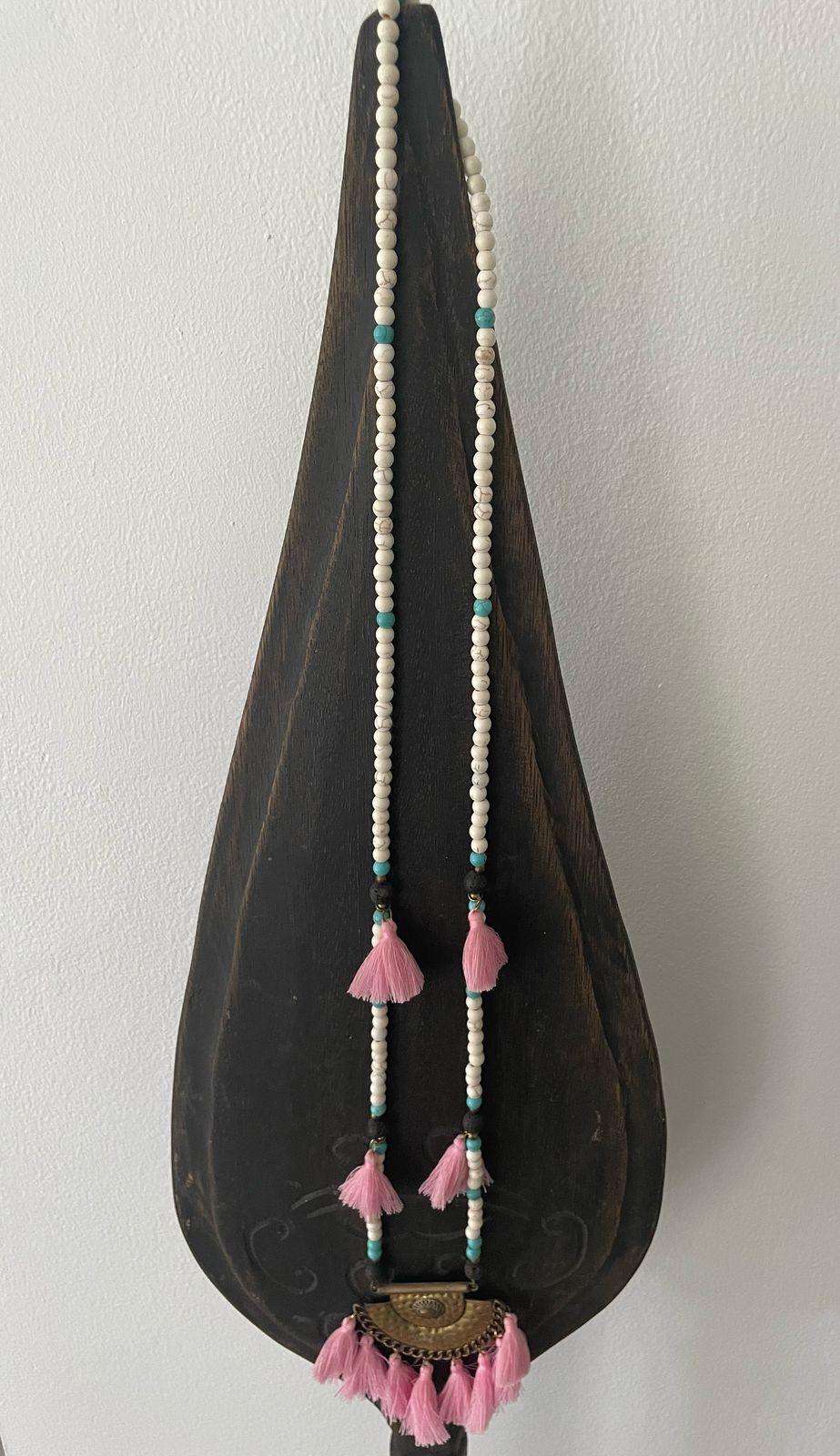 Sautoir Tassel Putih - Fait main