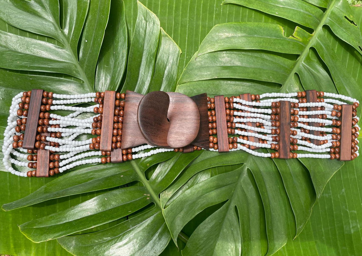 Ceinture Multi couleur en Perles et Bois – Élégance Artisanale - Fait main