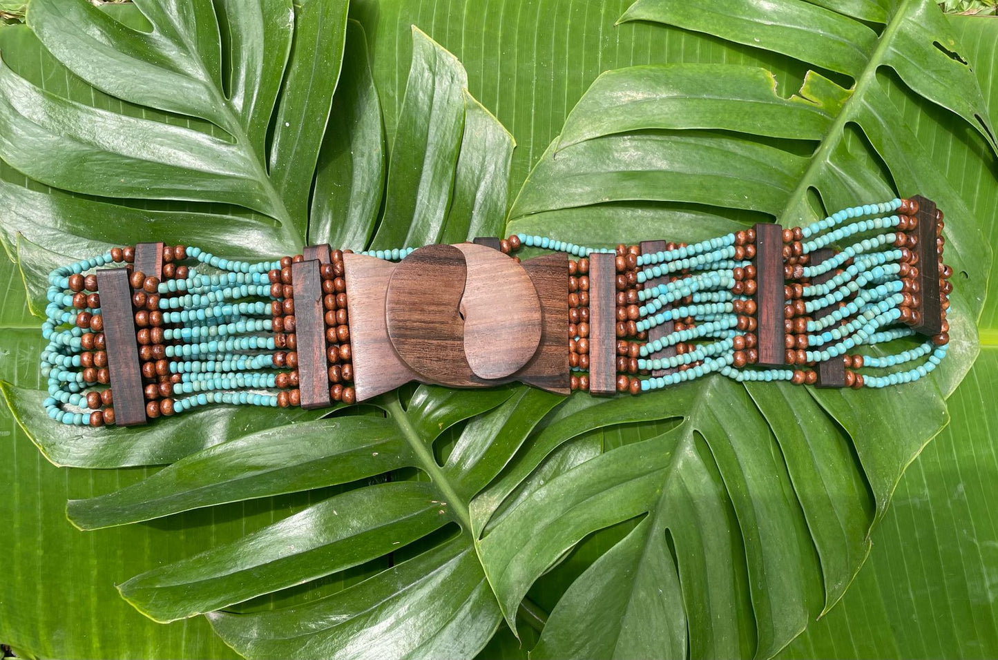 Ceinture Multi couleur en Perles et Bois – Élégance Artisanale - Fait main