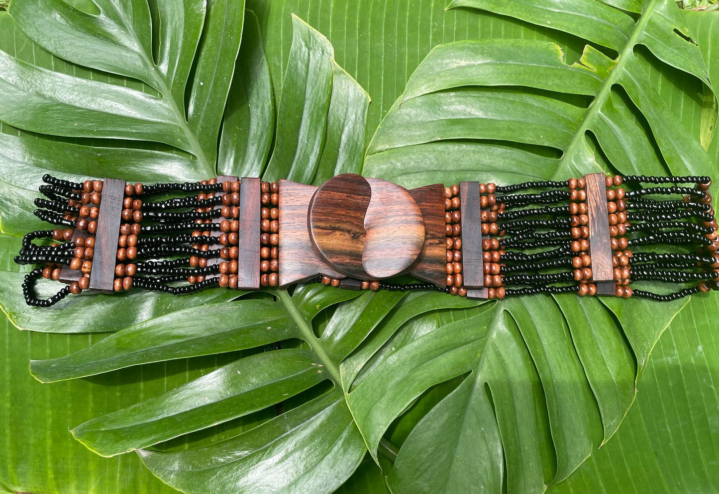 Ceinture Multi couleur en Perles et Bois – Élégance Artisanale - Fait main