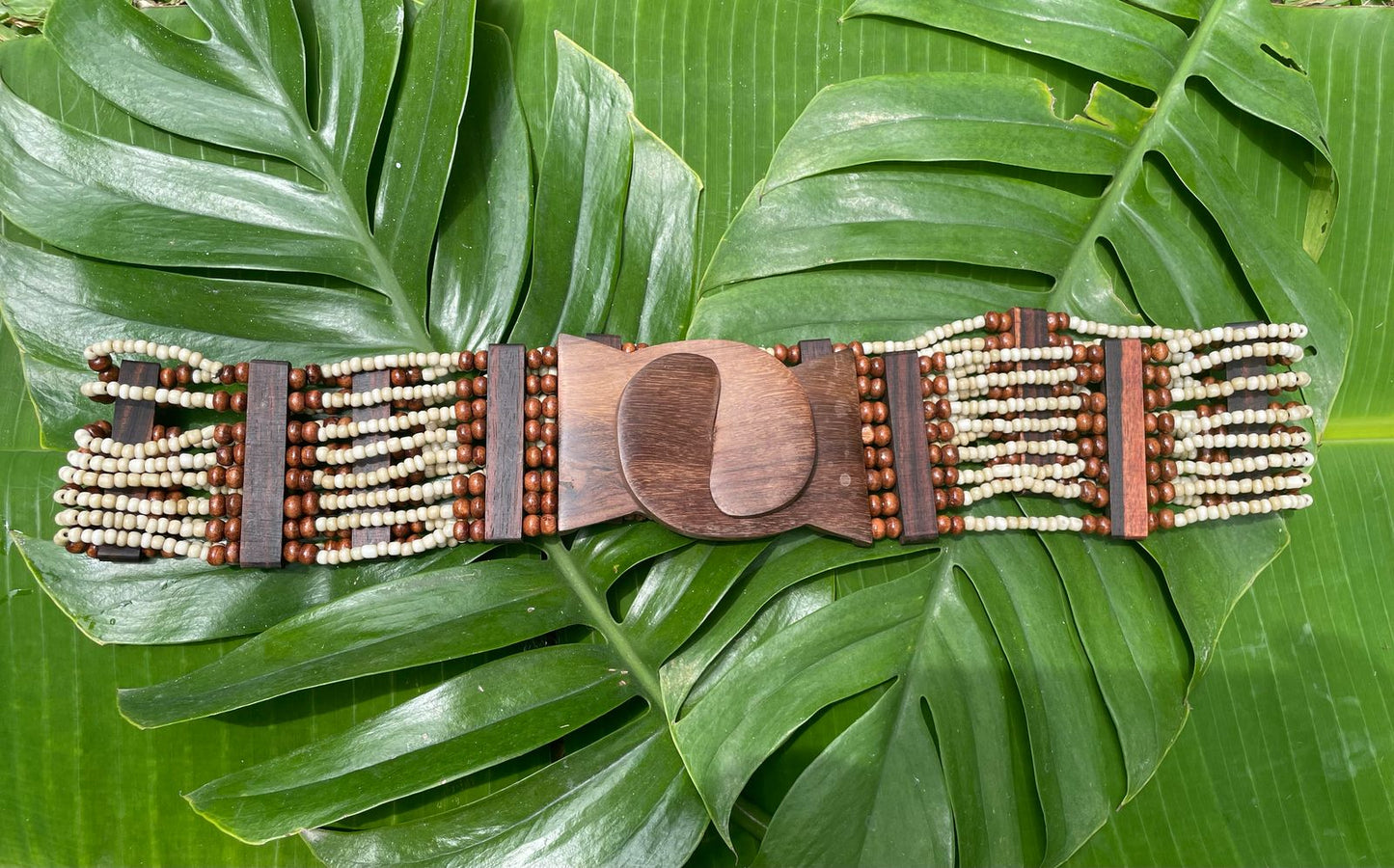 Ceinture Multi couleur en Perles et Bois – Élégance Artisanale - Fait main