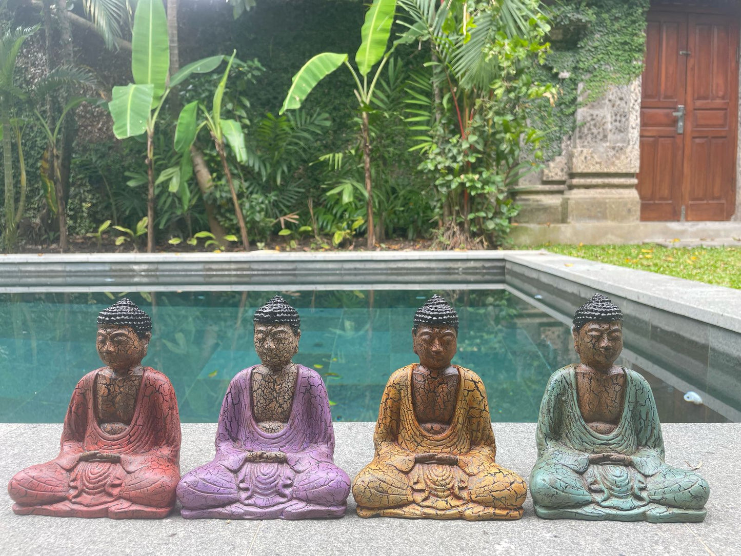 Statuette de Bouddha en bois - Fait main