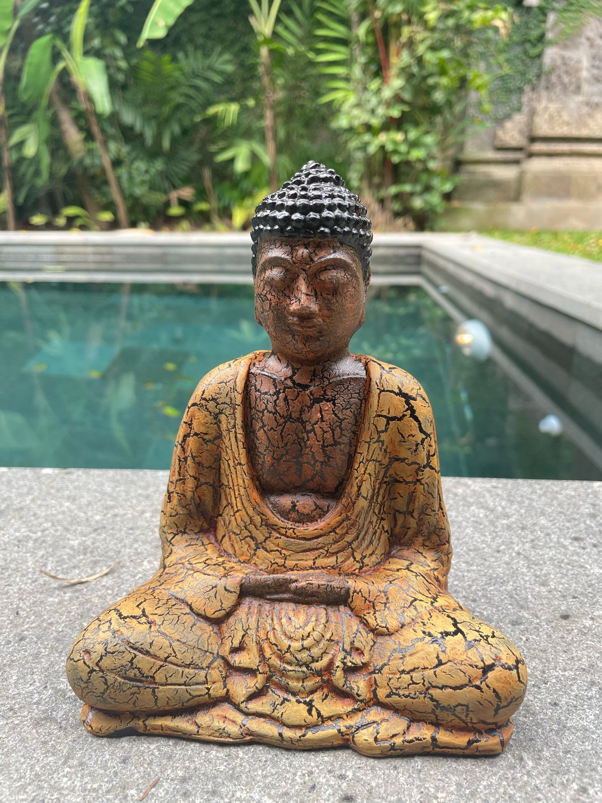 Statuette de Bouddha en bois - Fait main